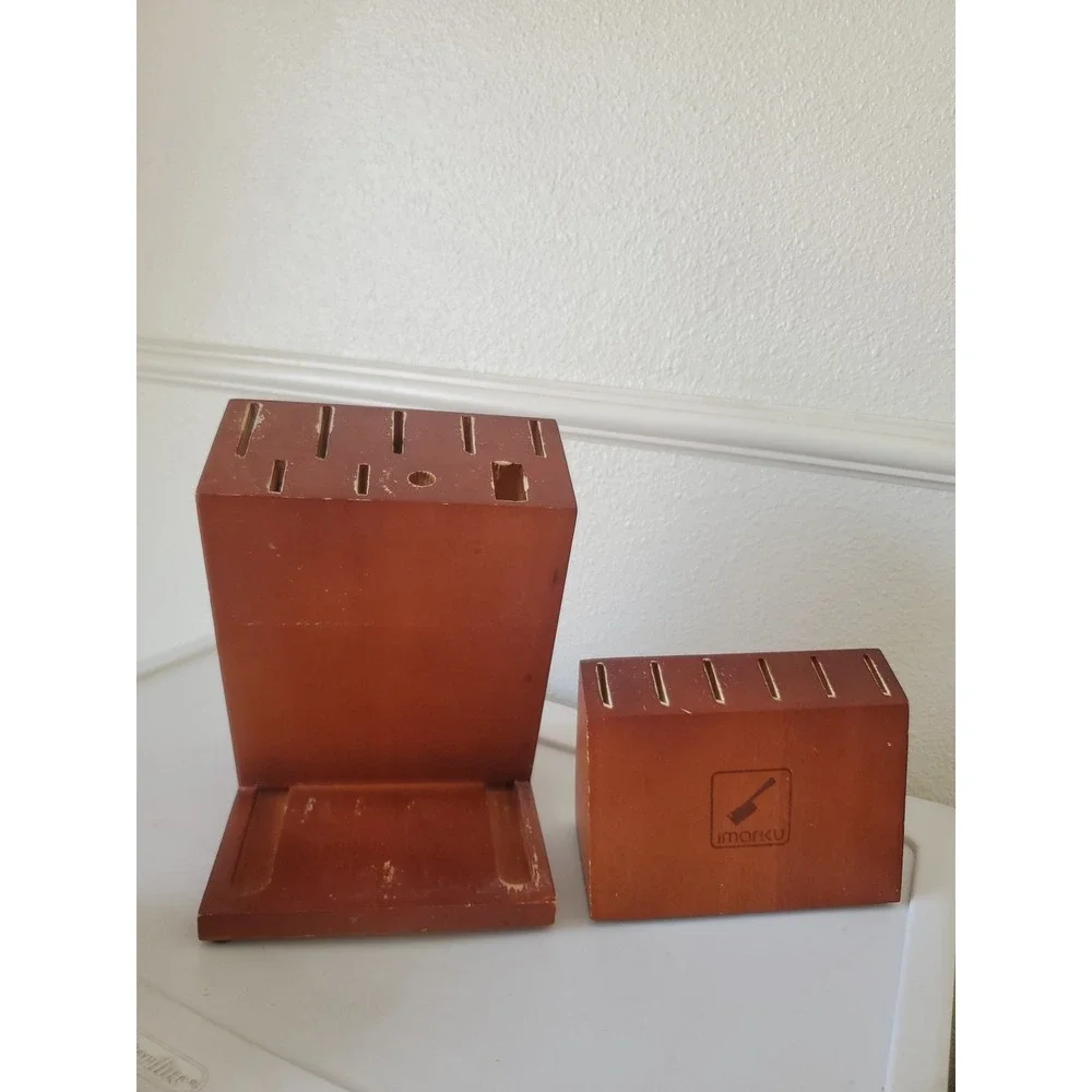imarku 15 Slot Hardwood Knife Storage Block in CHERRY Finish Block Only